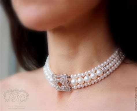 Колье- ошейник ' Romance ' жемчуг речной натуральны | Jewelry, Pearls ...