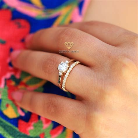 Minimalist Cushion Cut Moissanite Wedding Ring Set in 10K or 14K Solid ...