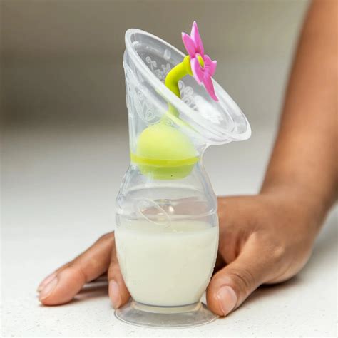 Haakaa Silicone Breast Pump + Flower Stopper | Manual Pump for ...