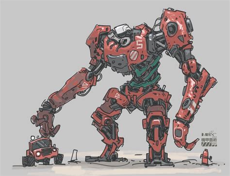 mecha sketch, Max Li on ArtStation at https://www.artstation.com ...