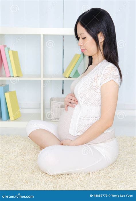 Asian pregnant woman stock image. Image of pose, chinese - 48852779