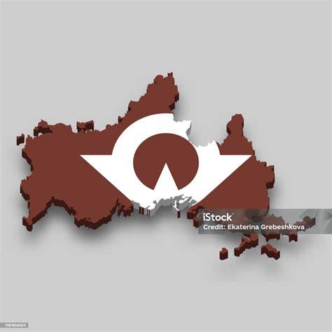 3d Isometric Map Of Yamaguchi Is A Prefecture Of Japan Stock Illustration - Download Image Now ...