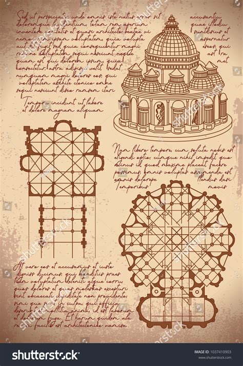 Leonardo Da Vinci Architecture Leonardo Da Stock Vector (Royalty Free ...