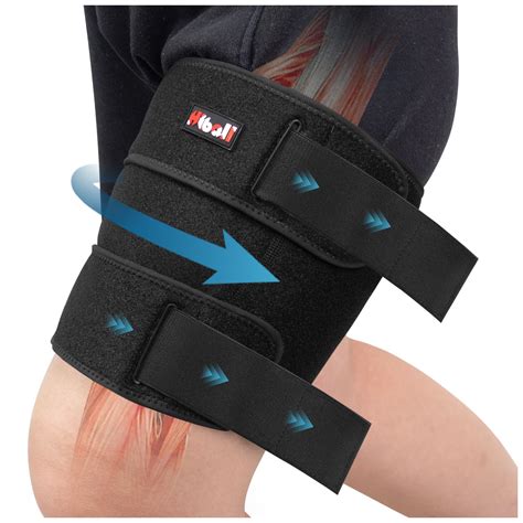 Hiball Adjustable Thigh Brace, Hamstring & Thigh Compression Sleeve, Hamstring Compression Wrap ...
