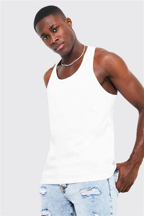 Men's White Vests | boohooMAN UK