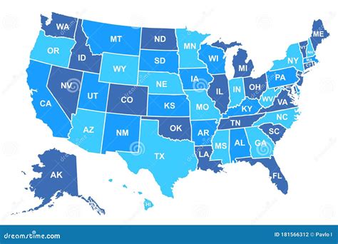 United States of America Map. USA Map with States and State Names ...