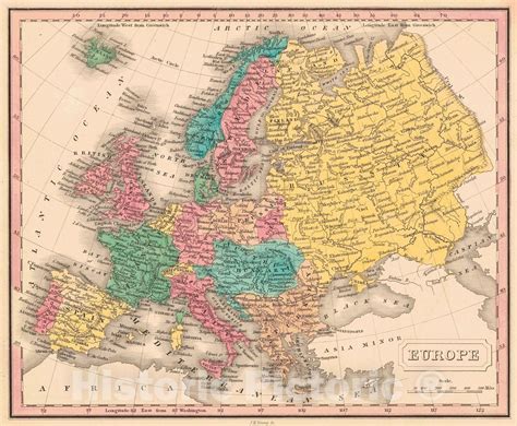 Historic Map : 1830 Europe : Vintage Wall Art – Historic Pictoric