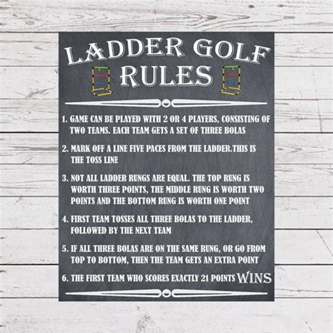 Ladder Golf Rules Ladder Toss Ladder Ball Yard Games - Etsy Australia