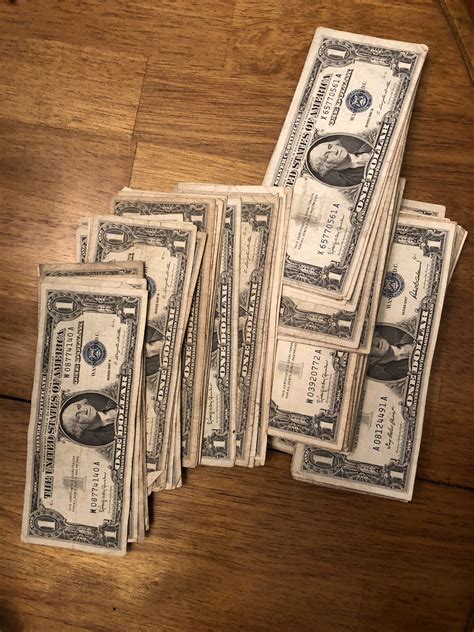 One 1957 Blue Seal $1 Dollar Silver Certificate, VG/VF, Old US One ...