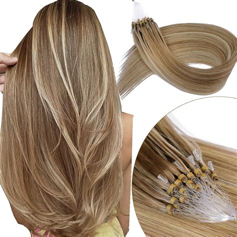 Amazon.com : KiiKiiGirl Microlink Hair Extensions Human Hair,20 Inch #7 ...