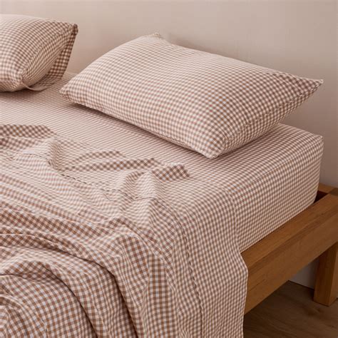 Leo Washed Cotton - Lyle Gingham Bed Sheets | Sheet Society