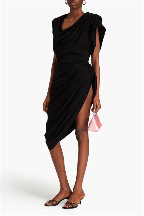 ALEXANDER WANG Asymmetric draped cotton-jersey dress | THE OUTNET
