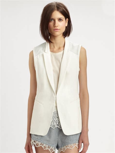 Womens White Woven Vest at Gemma Oconor blog