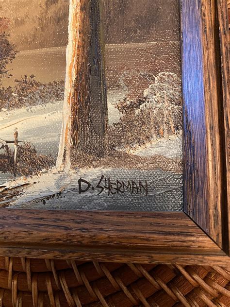 Vintage Original Signed Oil Painting - D. Sherman Landscape - Etsy