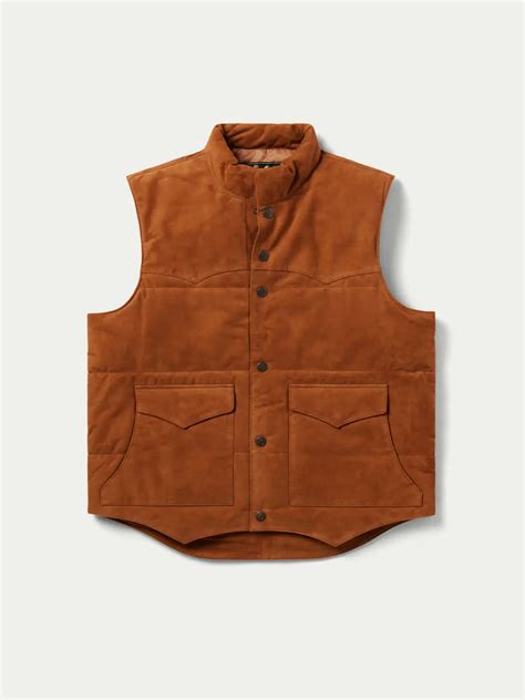 Men's Suede Western Leather Vest - Lee Leather Jackets