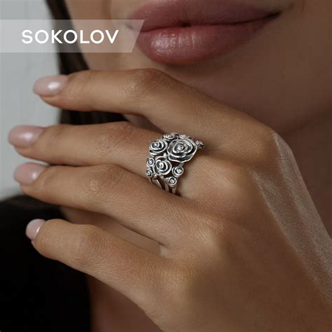 Серебряное кольцо женское 925 пробы, серебро SOKOLOV - купить с ...