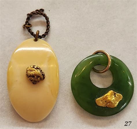 Ivory And Jade Pendants With Gold Nuggets - Test Site
