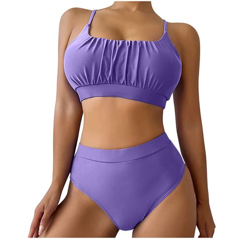 Levmjia Women's Bikini Set High Waisted Tummy Control Swimsuit UPF50 ...