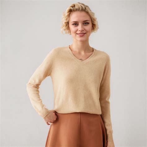 REAL SILK LIFE Natty V Neck Women's Cashmere Sweater