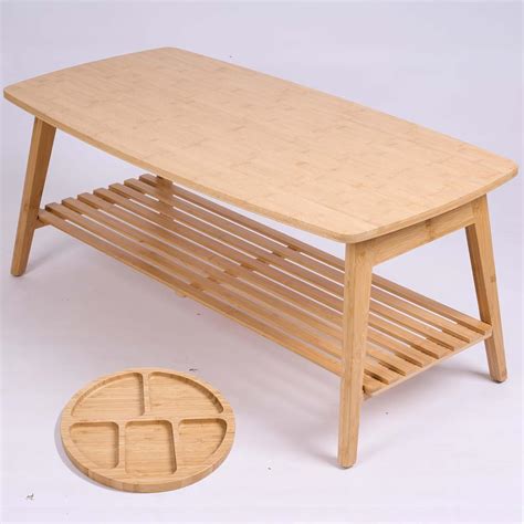 Amazon.com: Bamboo Coffee Table Folding Floor Table,Floor Desk for ...
