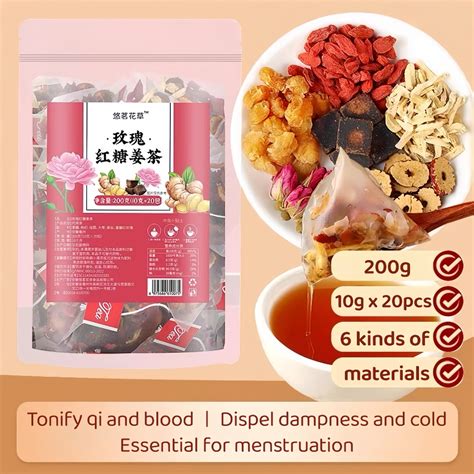 Brown Sugar Ginger Tea for Menstruation with Red Dates, Longan, Goji ...