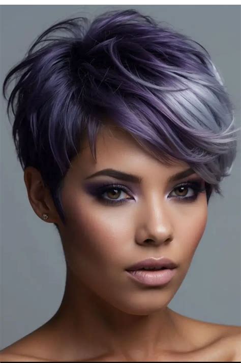 Pin by Tina on Hair | Short hair highlights, Short purple hair, Edgy ...