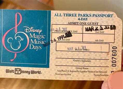 Found my four day pass from 1991 : r/disney