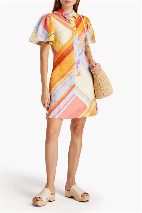 LEO LIN Striped linen mini dress | THE OUTNET