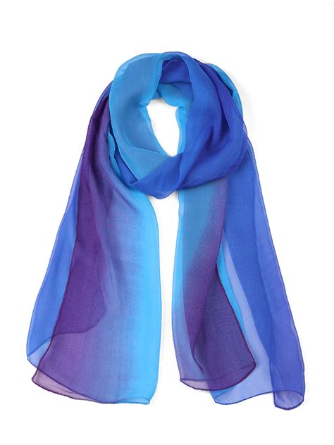 Unique Bargains - Long Chiffon Scarf Gradient Color Scarf For Women ...