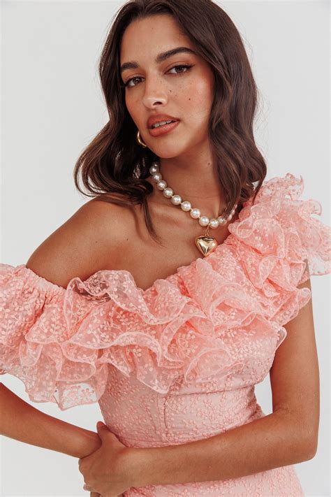 Shop the Hollyn One-Shoulder Ruffle Mini Dress Blush