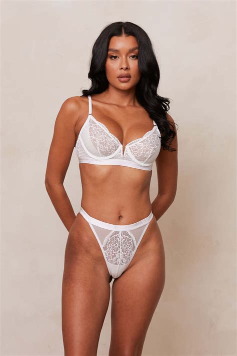 White Lace Bras & White Lace Bralettes