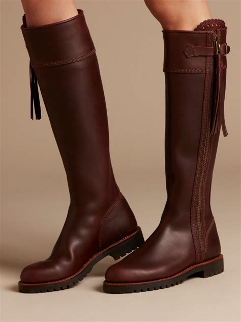 Buy Penelope Chilvers Wide Fit Long Tassel Leather Brown Boots from the ...