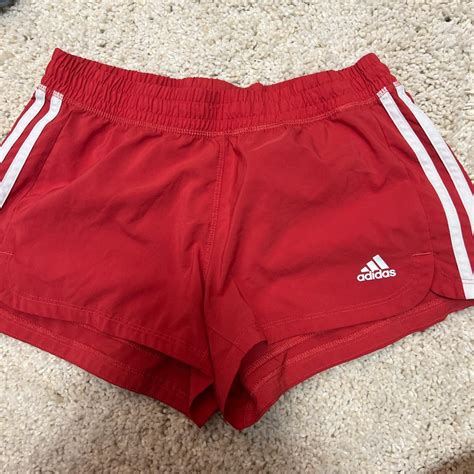adidas red women shorts size S - Depop