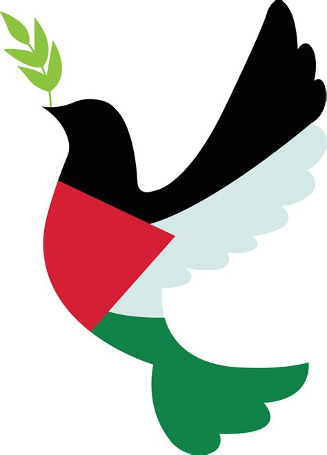 Palestine flag in peace dove. Vector flag and bird. Symbol of peaceful ...