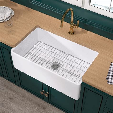 Miuara Farmhouse Sink 33 Inch - White Apron Front Kitchen Sink ...