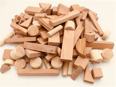 Toy Wooden Building Blocks - Handmade Set of 150 - Etsy