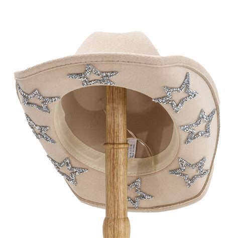 Women Men Cowgirl Cowboy Hat Wide Brim Rhinestone Star Felt Western ...