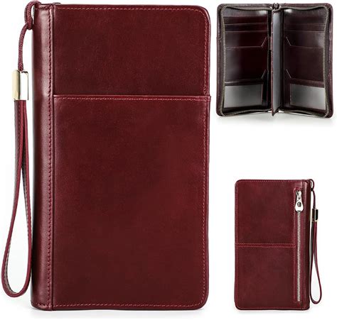 Amazon.com | CataPurus Top Grain Leather Travel Passport Wallet Holder ...