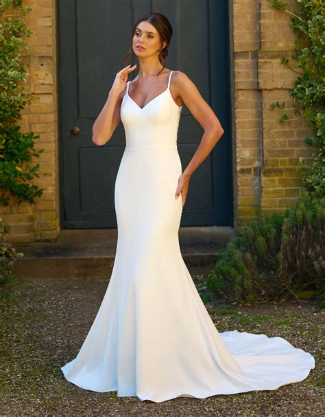 Gaia - a crepe wedding dress with illusion back | wed2b