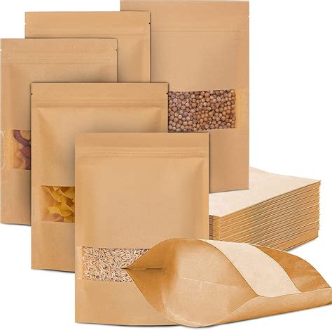 Paquete de 75 bolsas Kraft Stand Up Bolsas - Bolsa Kraft marrón ...