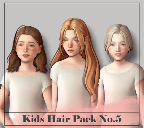 Kids Hair Pack No.5 | Sunivaa | Sims hair, Sims 4 toddler, Sims 4 children