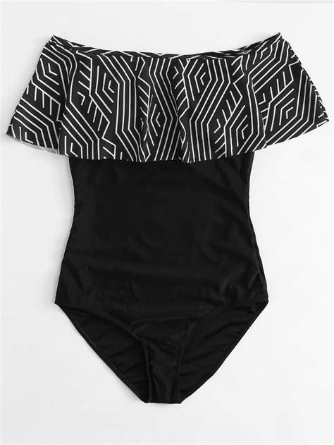 Off The Shoulder Swimsuit -SheIn(Sheinside) | Off the shoulder swimsuit ...
