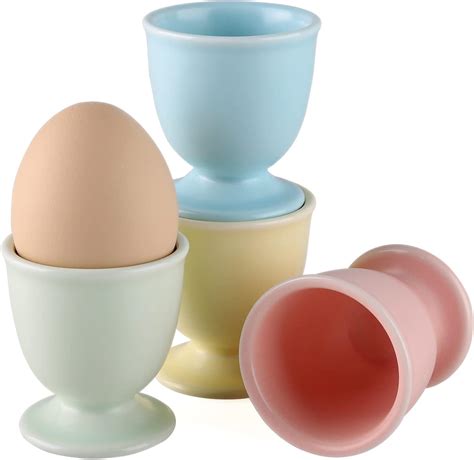 Amazon.com: Porcelain Egg Cups Ceramic Egg Stand Holders for Soft ...