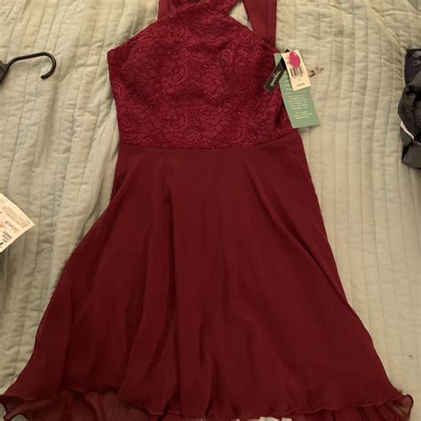 jcpenney dress #formal #burgundydress #glitter - Depop