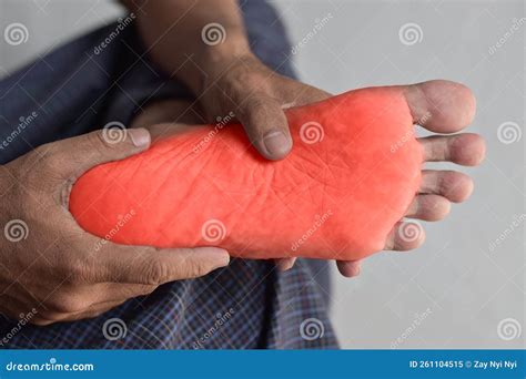 Tingling and Burning Sensation in Foot of Asian Man. Foot Pain. Sensory Neuropathy Problems ...