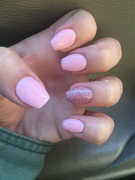 Short Coffin Acrylic Nails Baby Pink - art-jiggly