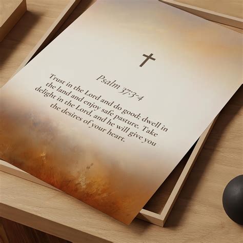 Psalm 37:3-4 Scripture Art Printable, Bible Verse Art, Wall Decor Print ...