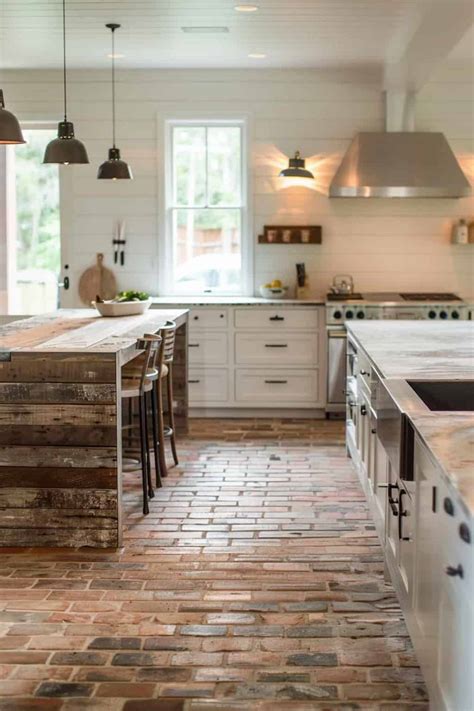 24 Brick Floor Kitchen Ideas for a Home With Timeless Style