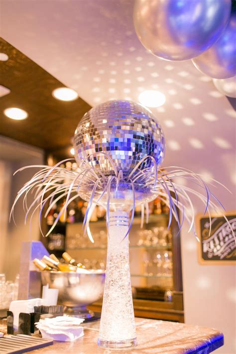 Disco decoration at themed party | Disco party decorations, Disco ...