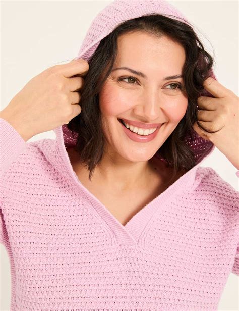 Pure Cotton Textured V-Neck Hoodie | FatFace | M&S